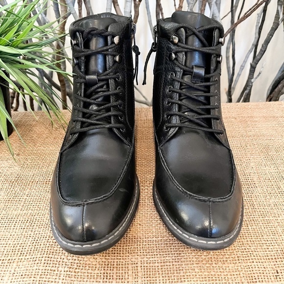 NEW Mark Nason Men’s Lace Up Black Boots Size 8 - Picture 2 of 13